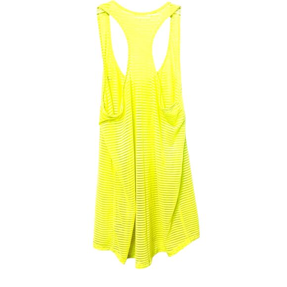 MARIKA TEK DRY WIK RACETBACK TANK TOP, WOMENS, XL, YELLOW & CLEAR MESH PINSTRIPE - Picture 3 of 9